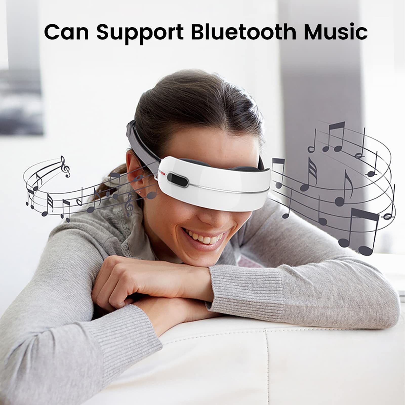 Masajeador De Ojos, Instrumento De Entrenamiento De Recuperación De Visión 3D con Música Relajante para Dormir, Temperatura Constante De 40-45 ℃, Compresa Caliente En Los Ojos