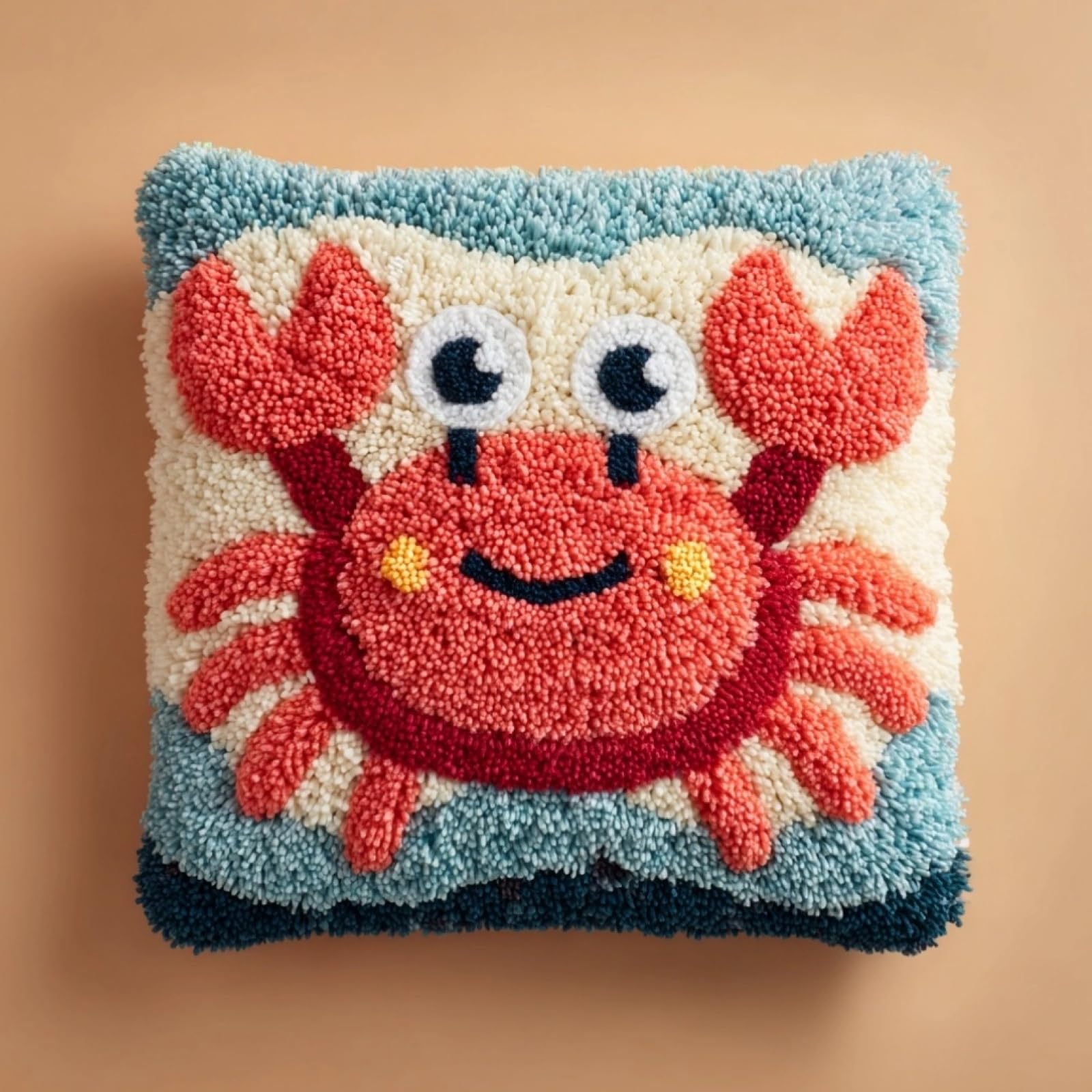 AxiangziK Pre-Printed Latch Hook Cushion Kits,Crab