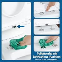 Angel Shield WC ülőke D-alakú fehér antibakteriális soft-close mechanizmussal 7