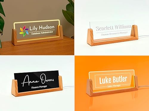 Miniatura 3 de Placa de Nombre Personalizada para Escritorio - Regalo de Negocio - Regalo de Oficina para Compañero de Trabajo, Jefe o Gerente - Placa de Nombre