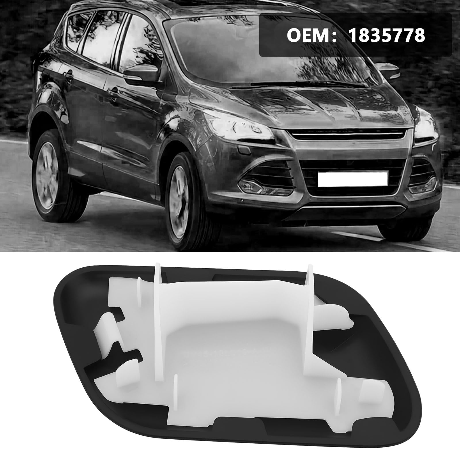 Auto Vorne Links Scheinwerfer Washer Dekorative Abdeckung 1835778 Kompatibel mit Ford Kuga Mk2