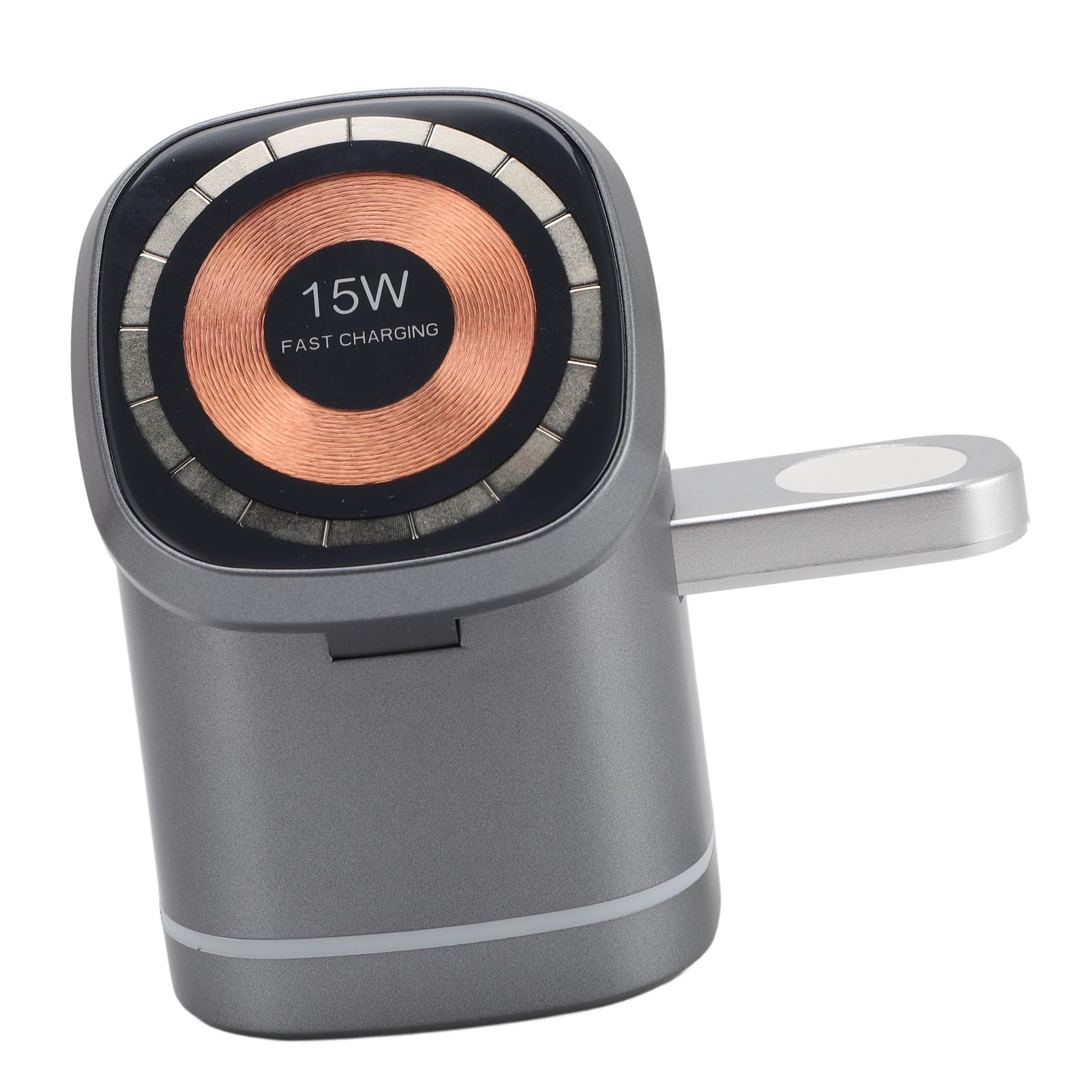 Syrisora Chargeur sans Fil Magnétique 15W, Station de Charge 3 en 1 pour Téléphone, Montre, écouteurs