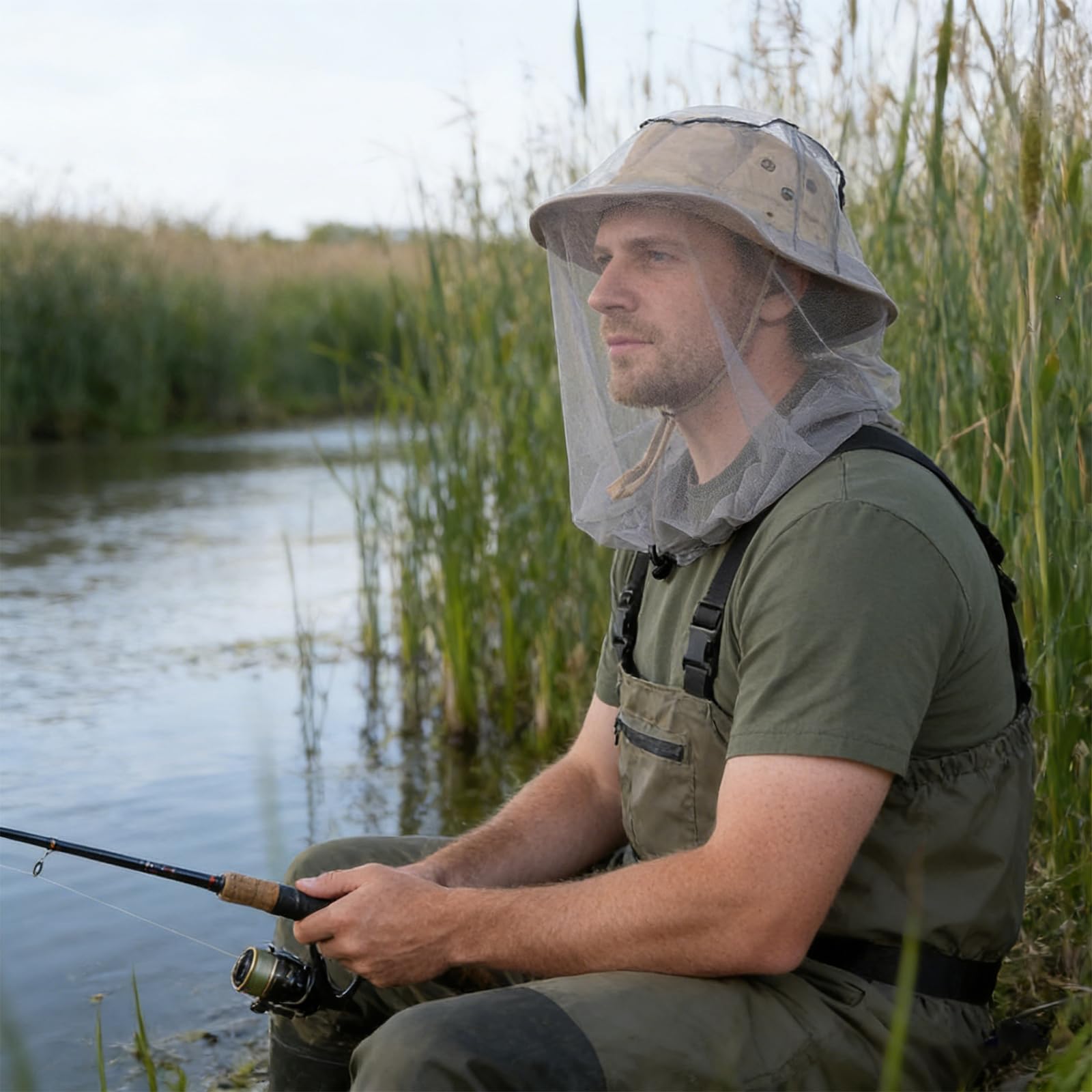 4 Pièces Moustiquaire de Tete Réutilisable Filet Anti Insecte Respirant Ajustable Moustiquaire Tete Convient aux Amateurs de Plein air Grimpeurs Pêcheurs Apiculteurs (Gris)