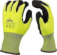 Malta Dynamics Cut Level 5 Safety Work Gloves for Men - ANSI/OSHA Compliant, PU Grip, Dexterity & Comfort