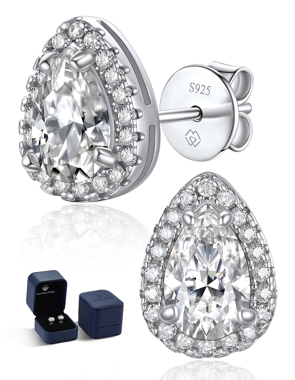 MomentWish Orecchini Moissanite Argento 925, 1-2 Carati Orecchino Punto Luce Donna Oro 18K Bottone Anallergici Simulato Diamanti Brillanti con Certificato GRA Regalo 5/6.5mm