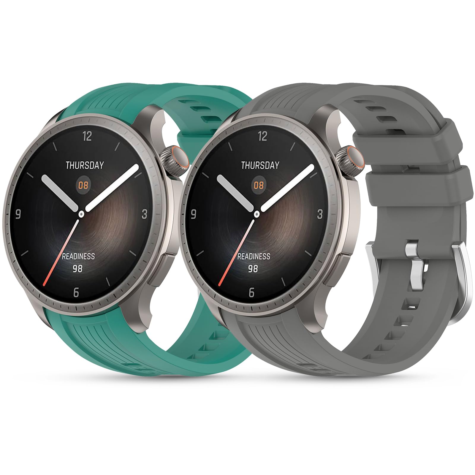 SenMore 2 Stücks Silikon Armband Kompatibel mit Amazfit Balance, Einstellbar Wasserdicht Ersatzarmbänder für Amazfit Balance(A2286).