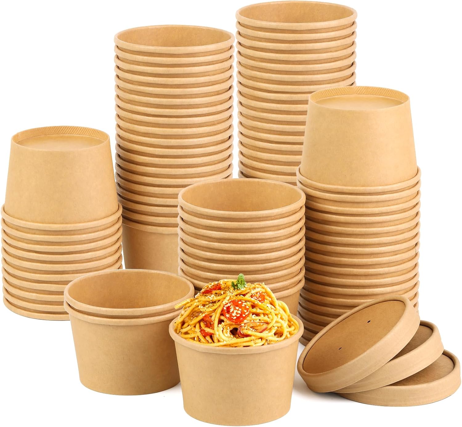 Giwrmu 8 oz 75 Pack Paper Soup Cup Disposable, Paper Food