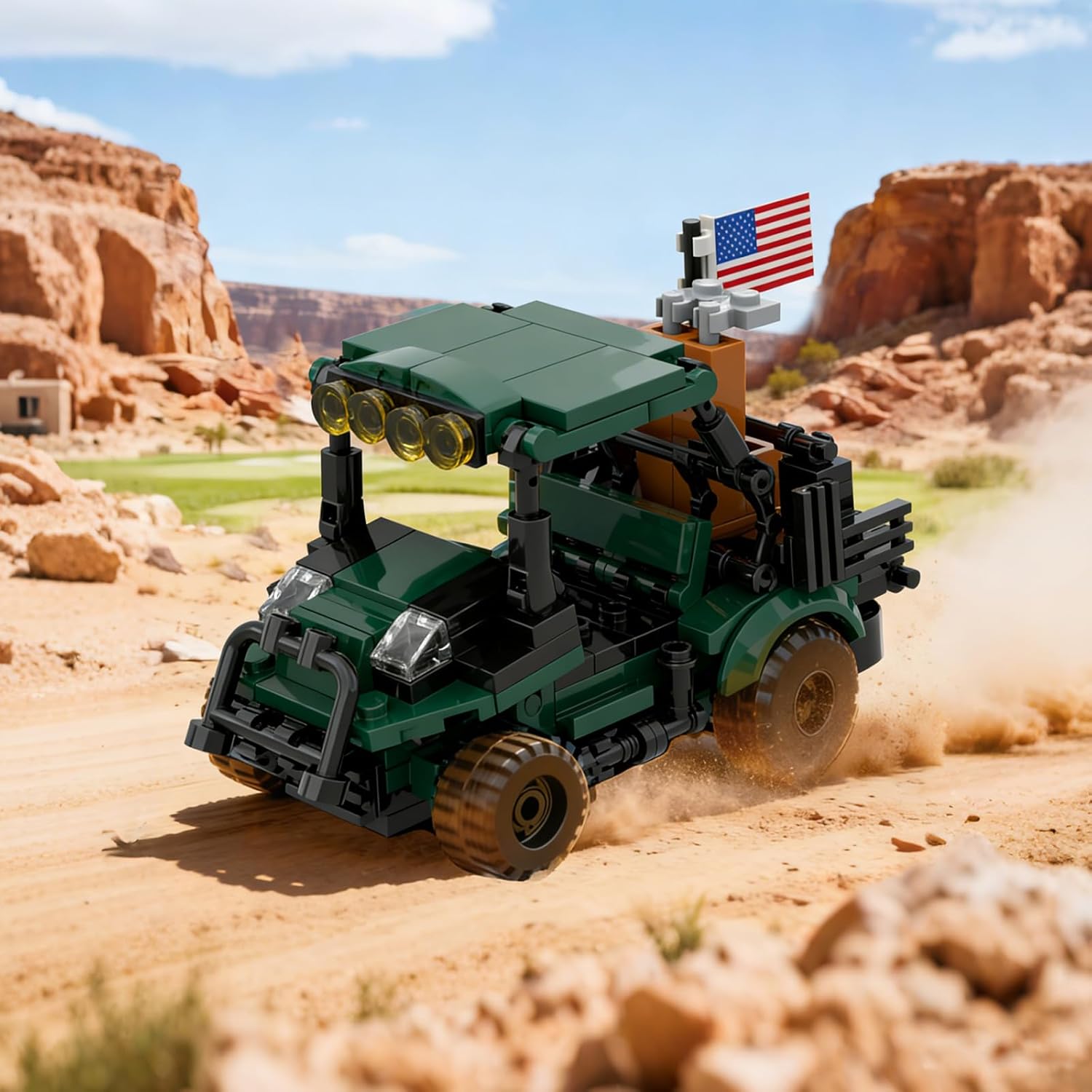 Golf Mini Off-Road Car Building Kit Compatible with Lego Golf – MOC Golf Cart Display Model, Minifigure Compatible, Advanced Brick Set for Ages 14+ (185+ PCS)