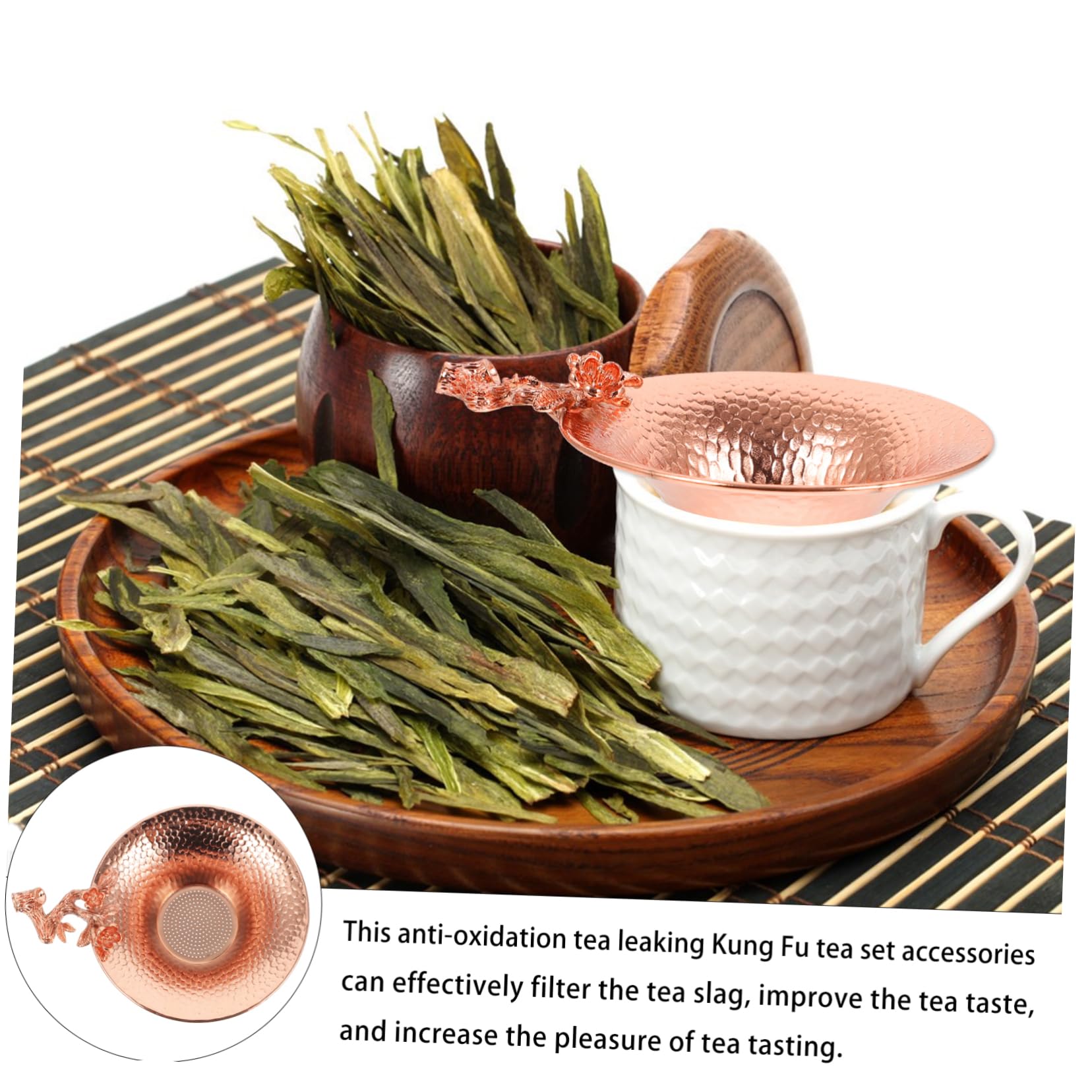 Alipis 3piezas Colador De Té De Cobre Para Infusiones Filtro De Té Chino Accesorio Para Casa y Especias