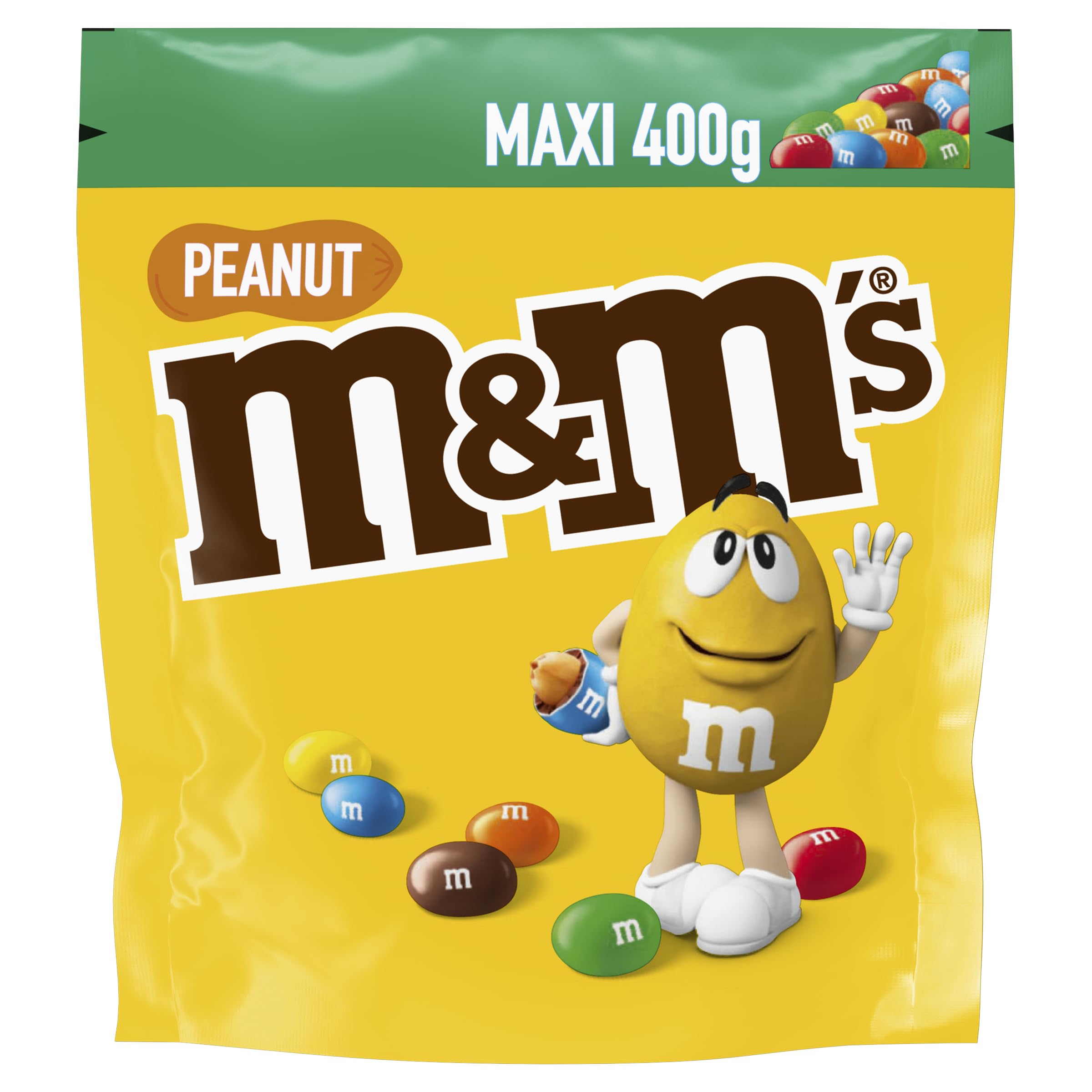 M&M'S Chocolat au lait Arachide Bite Marron Pouch Plastic 400g X1 Maxi Format