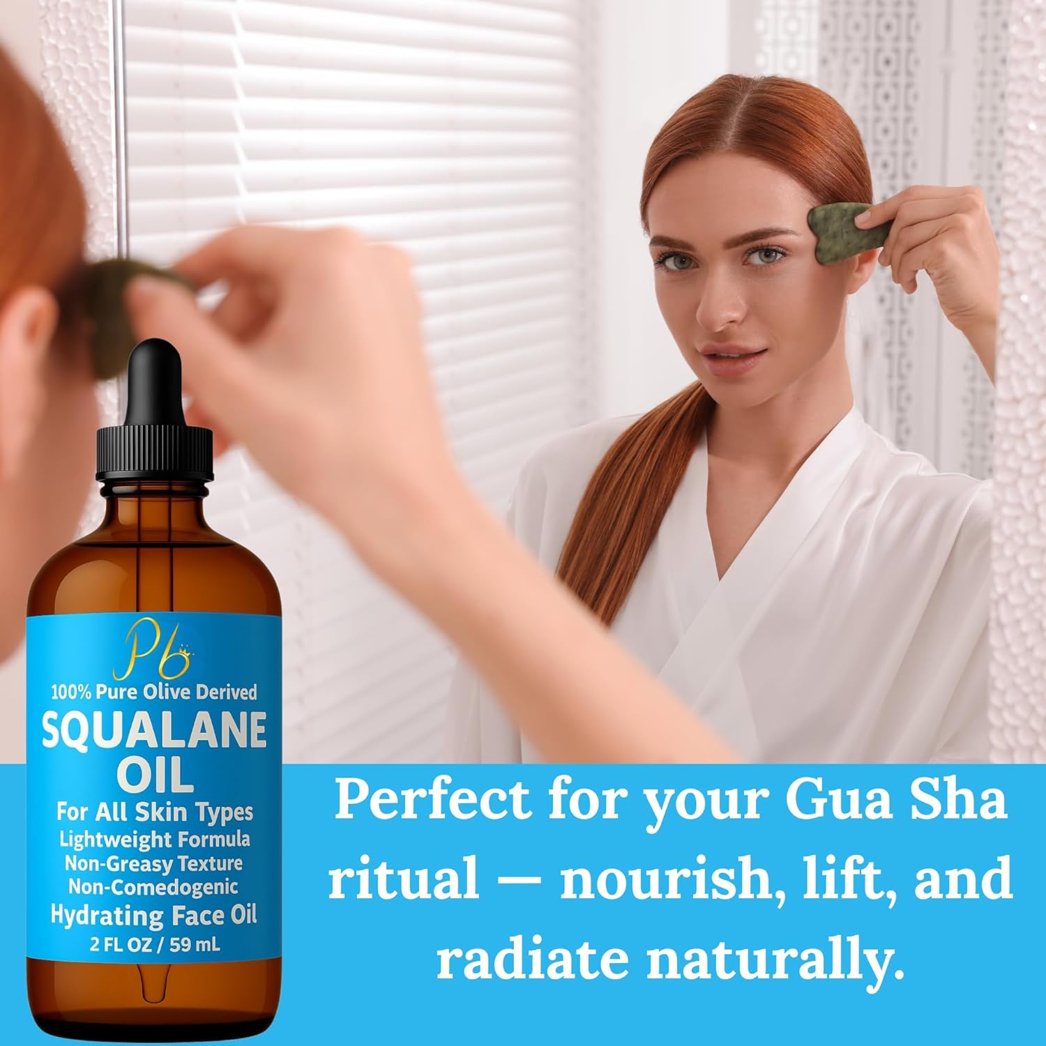 Squalane Oil – 100% Plant-Derived, Lightweight & Fast-Absorbing, Squalane Oil for Face, Anti-Aging, Dry Skin, Hair & Body | Non-Greasy, Non-Comedogenic Moisturizer | 2 fl oz - Image 8