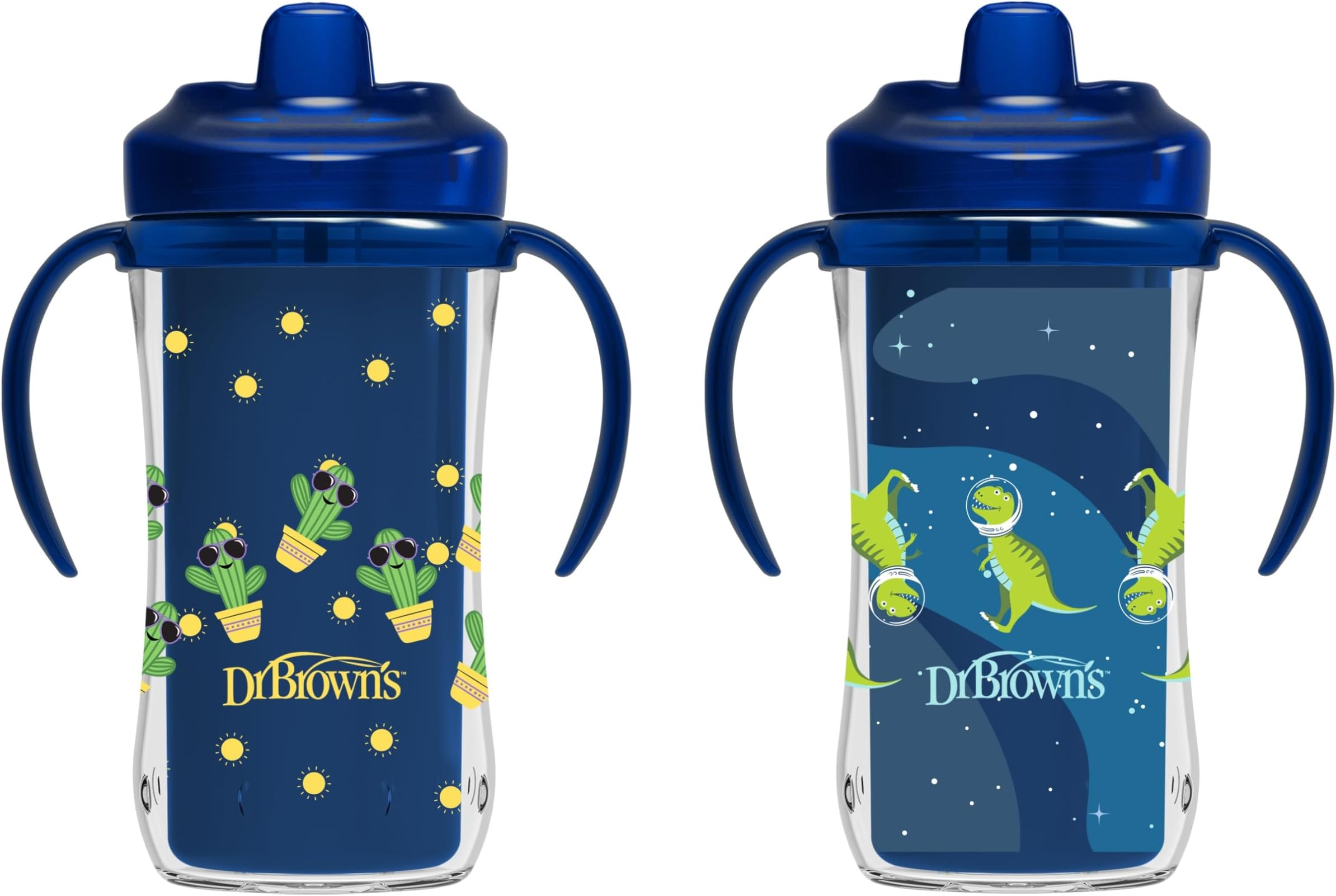 Milestones Hard Spout Insulated Sippy Cup with Handles, Blue, 10 oz, 2 Pack, 12m+