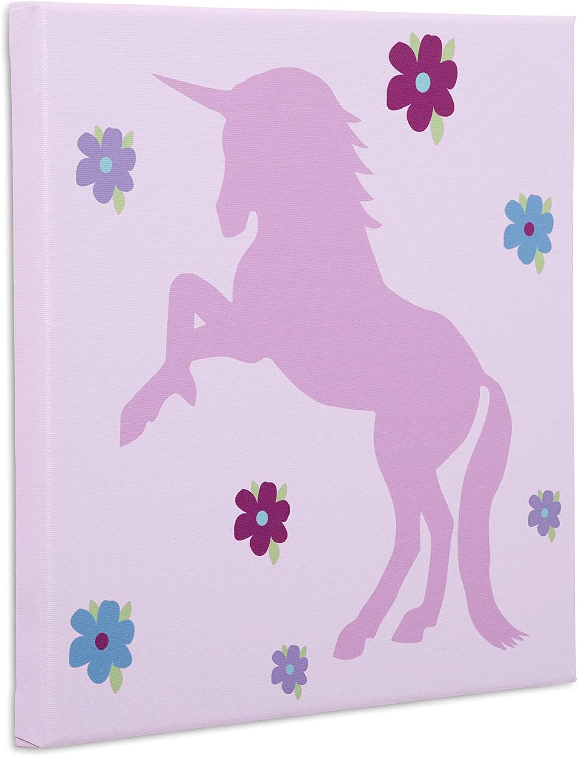Delta Children 3-Piece Canvas Wall Art Set Bedroom Decor for Girls, Unicorn