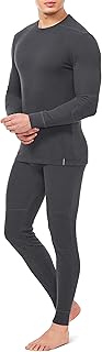 DAVID ARCHY Men's Warm Base Layer Top & Bottom Fleece Lined Long John Thermal Set
