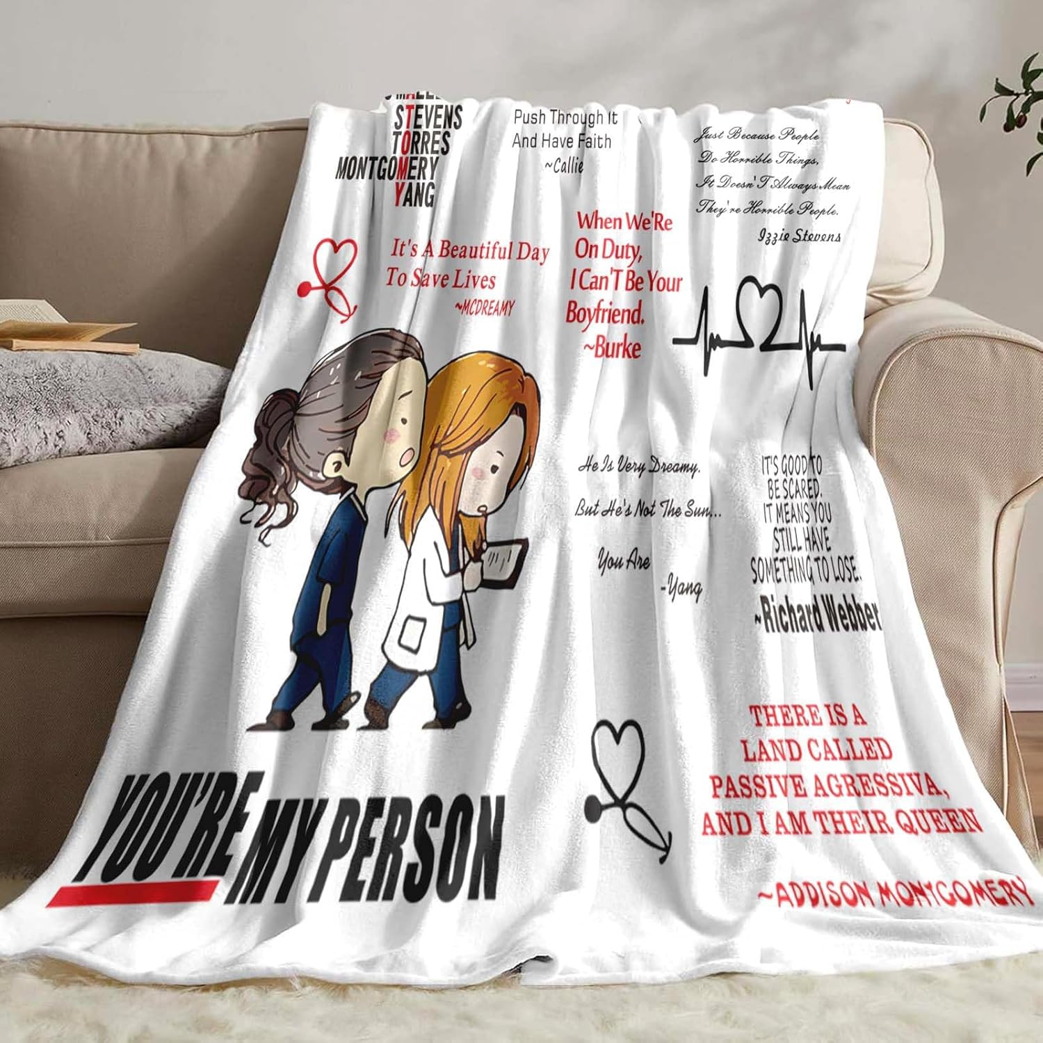 Flannel Throw Blanket Cozy Soft Lightweight Fuzzy Throw Blanket for Portable Throw Blankets for Couch Romantic Gifts, Christmas, Valentines Day, Birthday Gifts for Boyfriend or Girlfriend-60x80 Inch