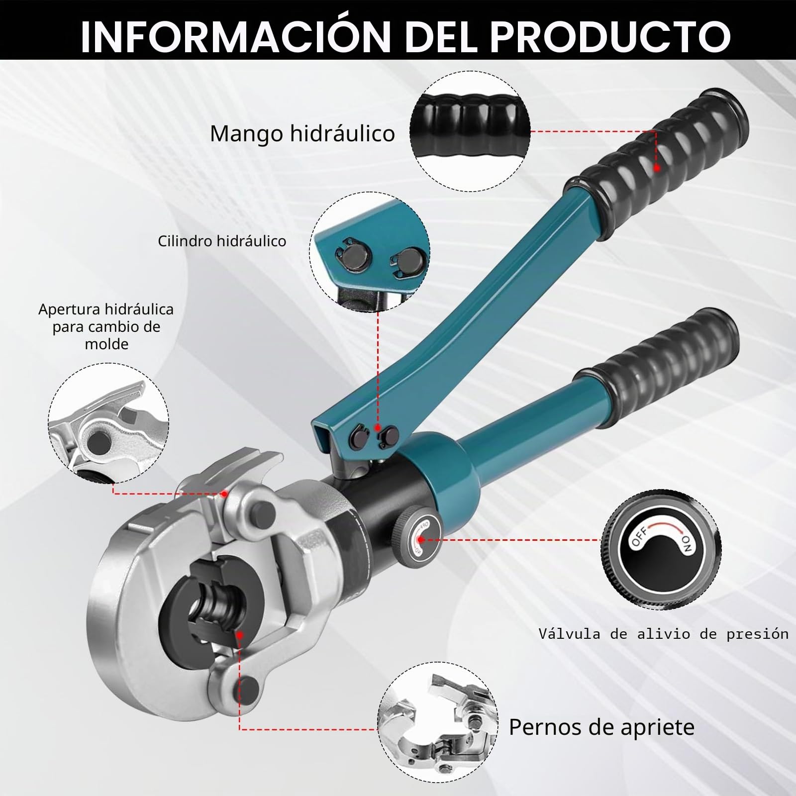 Alicates Prensado Para Tubos Cobre, Tubos Compuestos Tubos Cobre Alicates Prensado Manuales Con Contorno En V Y Contorno En Th V12 V15 V18 V22 V28 Y Th16 Th20 Th26 Y Th32 Herramienta Profesional