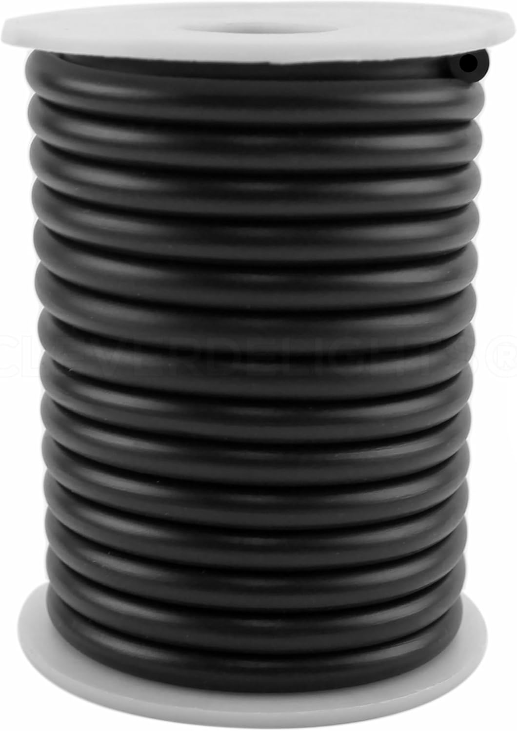 CleverDelights 1/4" (6mm) Black Hollow Rubber Cord - 50 Feet - 0.25 Inch Diameter (6.35mm) - 1/4" OD x 1/8" ID - Craft DIY Hardware Weather Seal Tube