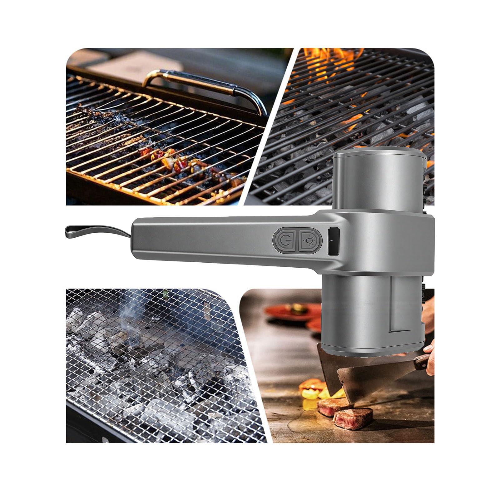 Spazzola per Griglia Elettrica Senza Fili Pulitore per Griglia per Barbecue Ricaricabile a 3 velocità con Testa Regolabile in Acciaio Inossidabile per Campeggio All'aperto