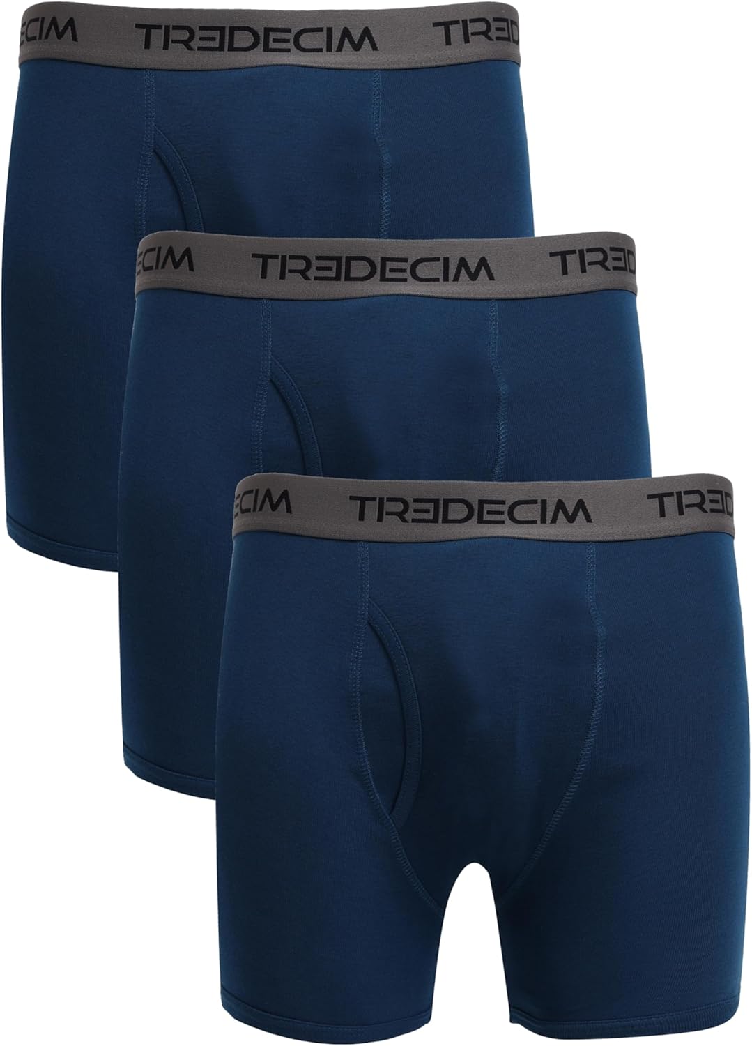 TREDECIM Men's 100% Organic Cotton Rib Boxers Briefs Underwear 3-Pack ...