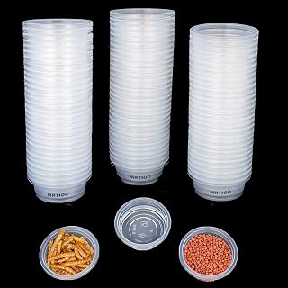 MRTIOO 100 Pack 0.5oz Crested Gecko Feeding Cups - Reptile Lizard Feeder Bowls for Terrarium Ledges & Small Pets