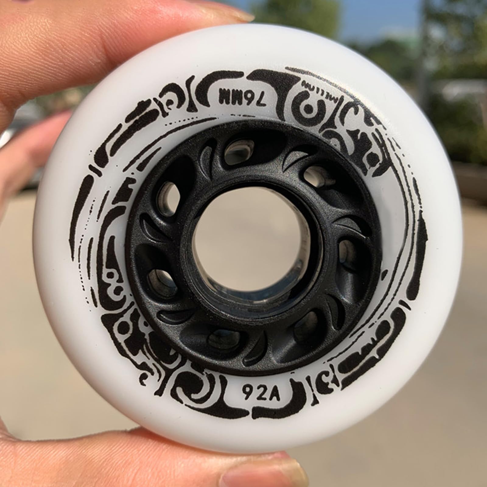 8-pak kół rzędowych 92A 72 mm, 76 mm, 80 mm, do użytku na zewnątrz, do jazdy na rowerze, białe, 76 mm