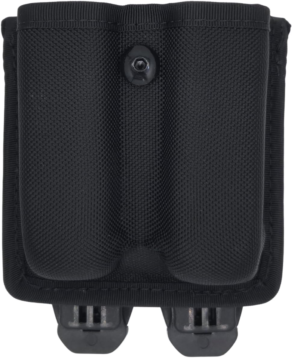 Hero’s Pride Ballistic Tac MOLLE Double Magazine Case – Medium, Open Top, Bullets Out – MOLLE & Belt Compatible Mag Pouch for Law Enforcement – Fits Glock, Sig, S&W, H&K, Beretta