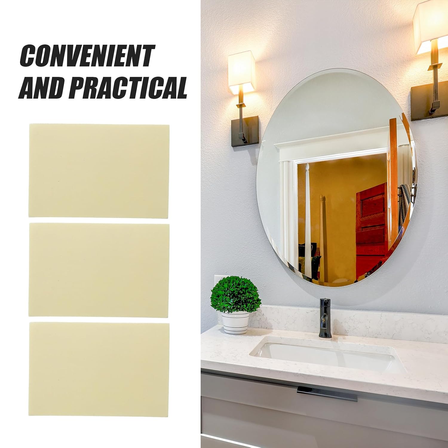 100pcs Waterproof Double Sided Adhesive Tape Foam Pads 40mm X 60mm Heavy Duty Mounting Stickers for Wall Hanging Mirrors Hooks Strong Sticky Pe Foam Backing