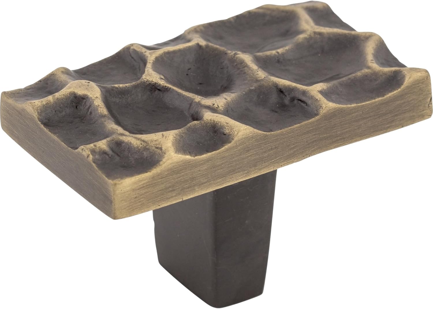Top Knobs TK303BA Cobblestone Collection 1-7/8" Cobblestone Rectangle Knob, Brass Antique