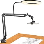 TONOR Overhead Ring Light Kit, 10" Ringlight with Heavy Duty Boom Arm and Phone Holder, Adjustable Angle, Suitable for Video Recording, Live Stream, Drawing, Makeup Nail