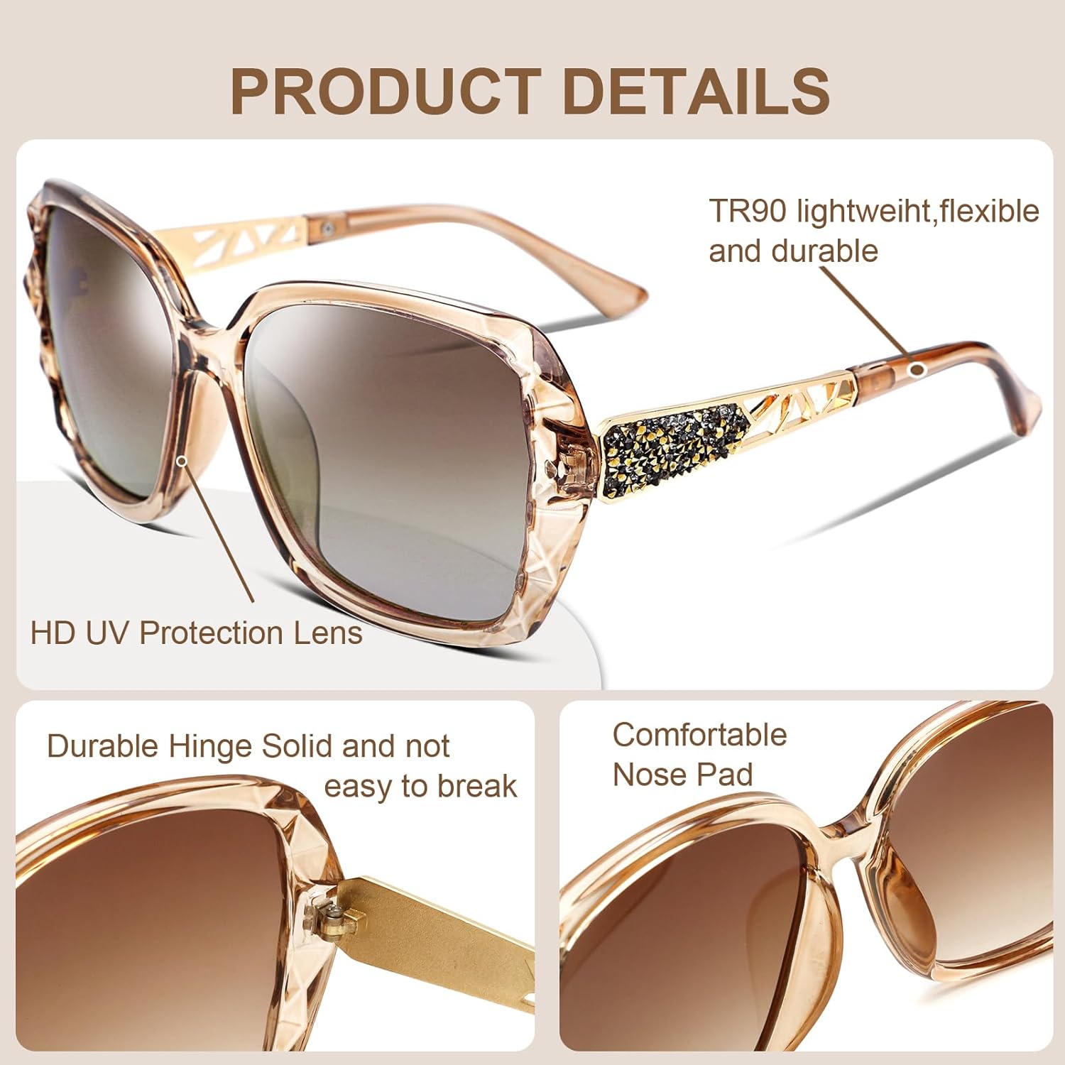 Bifocal Reading Sunglasses for Women Oversized Square Sun Reader Sparkling Composite Shiny Sunglasses with readers
