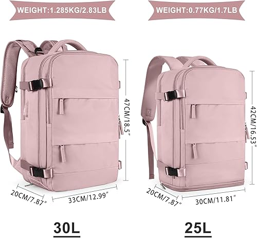 Miniatura 2 de coowoz Mochila de viaje grande para mujeres y hombres,Mochila de transporte,Mochila de senderismo impermeable para deportes al aire libre, Rosa