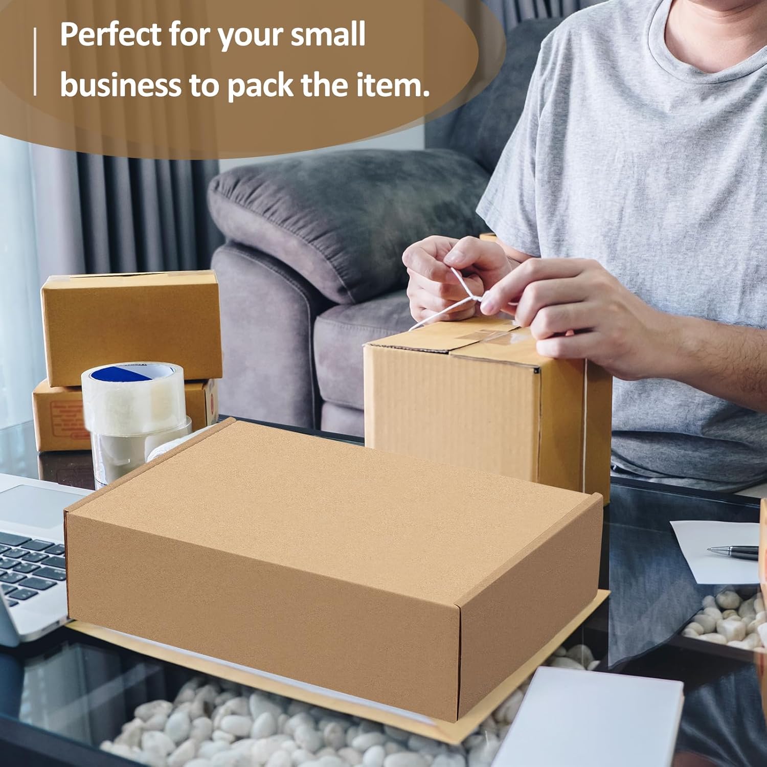 Eupako 12x9x3" Brown Shipping Boxes Corrugated Box Mailers 20 Pack Cardboard Shipping Boxes for Small Business, Mailing