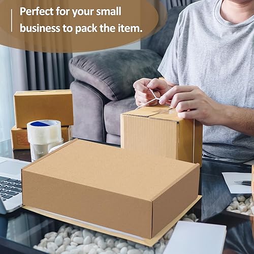 Miniatura 23 de Eupako Cajas de envío pequeñas de cartón corrugado de 9 x 6 x 2, paquete de 25 cajas de correo blancas para embalaje de pequeñas empresas, caja