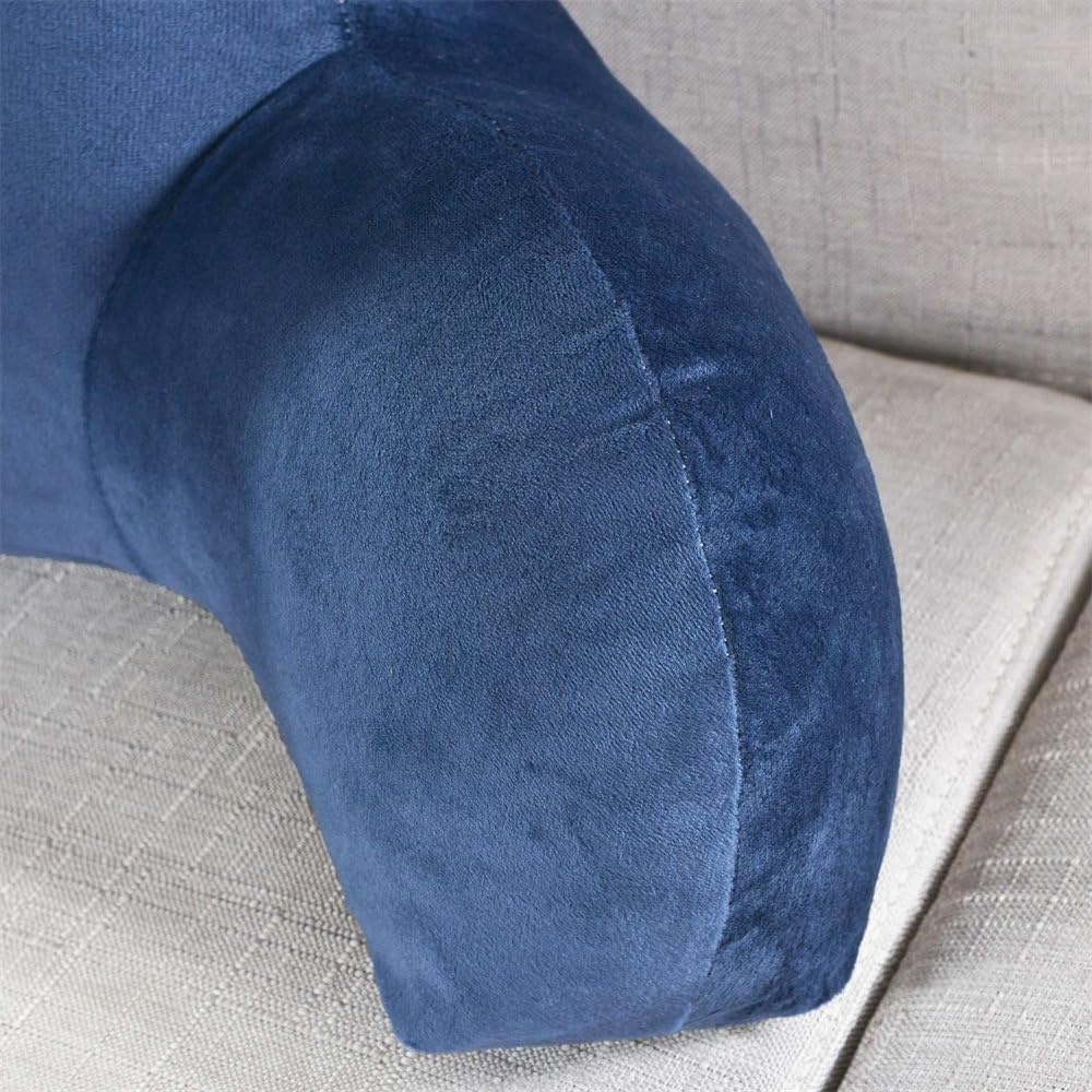 for Pillow Back Bed with Armrest Support Bed Reading Lumbar Support Chair Car Seat Sofa Rest Lumbar Cushion (Dark Blue)