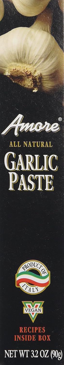 Amore Garlic Paste Tube - Convenient Squeeze Jarred Garlic Puree for Easy Cooking, 4.5 oz