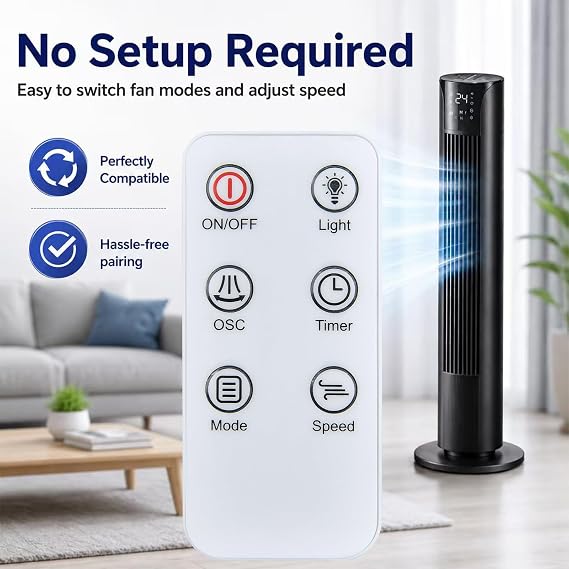 ZWP Replacement Remote Control for Antarctic Star Tower Fan NDTFT14RH