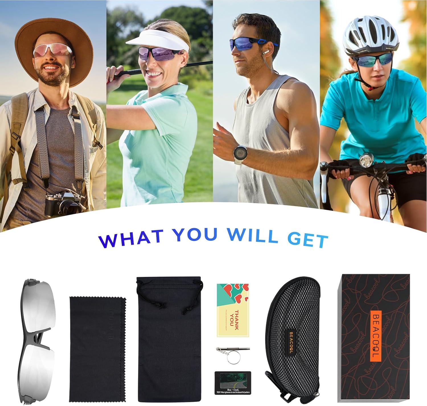 BEACOOL Polarized Sports Sunglasses for Men Women Youth Baseball Cycling Running Driving Fishing Golf Motorcycle TAC Glasses - Image 7