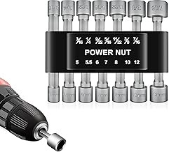 Bennort 14 Piece Power Nuts Driver Drill Bit Socket Wrench Tools Set,1/4 inch Hex Shank Nut Driver Socket Wrench Tools,Electric Screwdriver Wrench Nut setter Set,Drill Chuck Adapter For drill machine