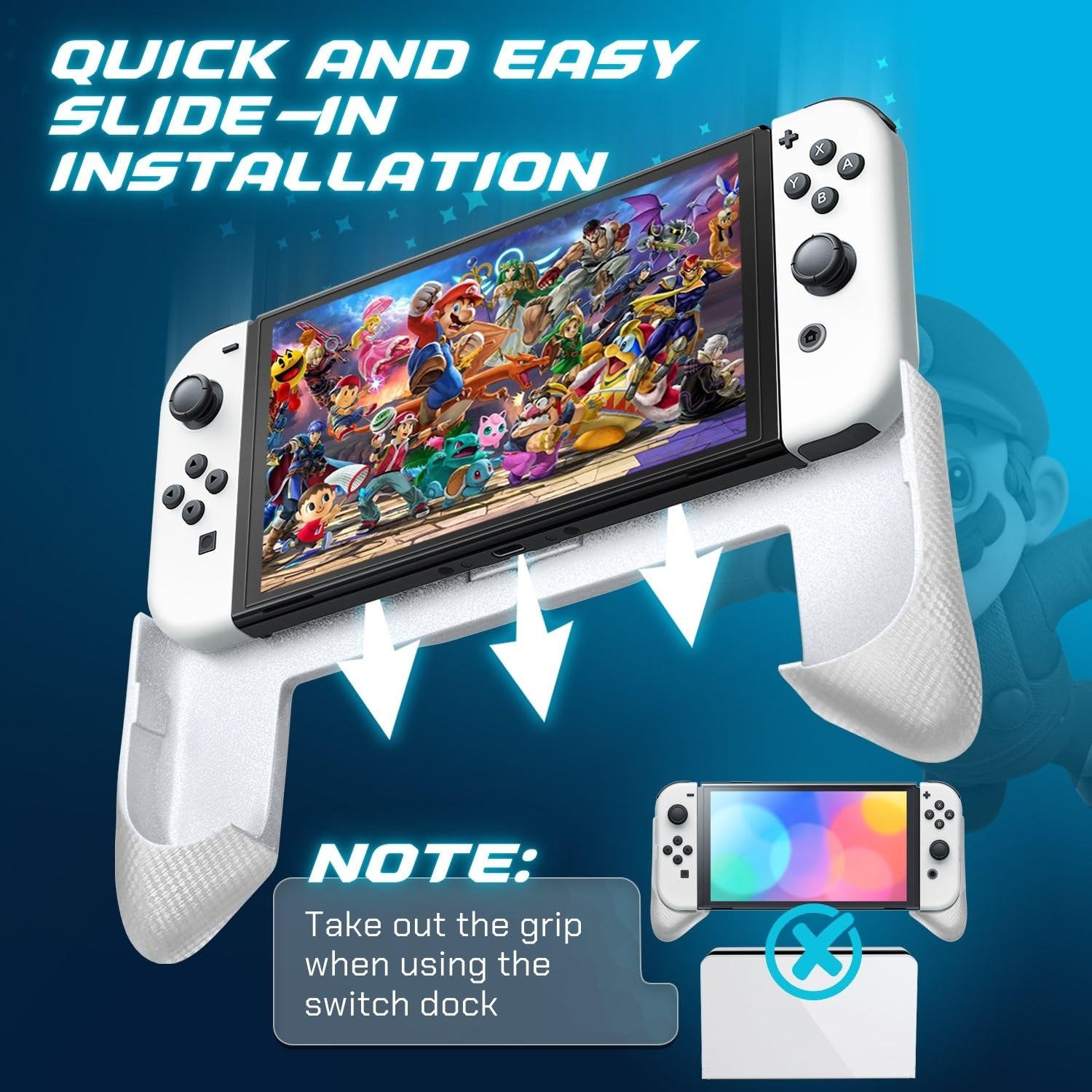 Amazon.com: TNP Grip Case for Nintendo Switch OLED - Foldable