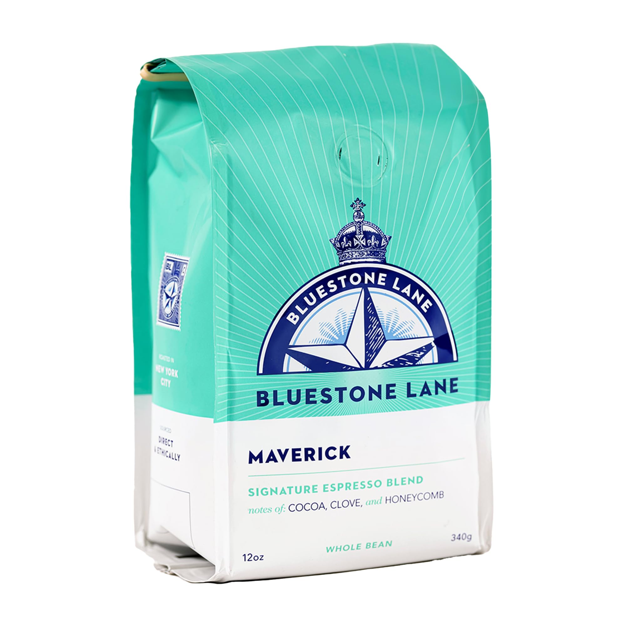 Bluestone Lane Coffee Beans, Maverick Espresso, Medium Roast, Whole Bean, 12 Ounce Bag