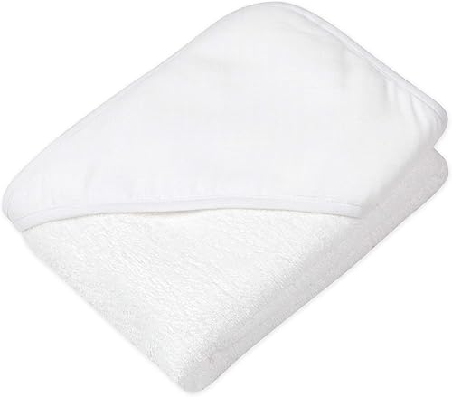 Miniatura 2 de HonestBaby Juego de toalla y toallita unisex de algodón orgánico con capucha para bebé, 3 piezas, color blanco brillante, talla única de EE. UU