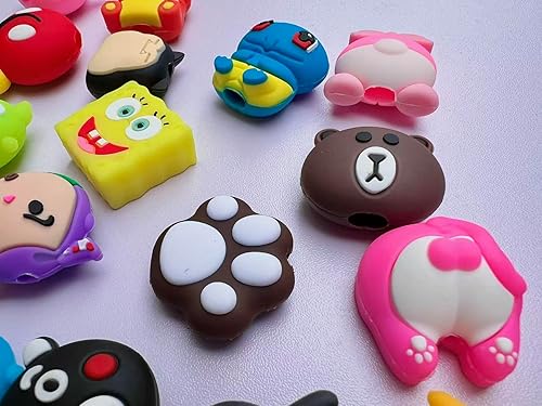 Miniatura 7 de 20 protectores de cables para iPhone/iPad, protectores de cable de plástico, lindos osos, dinosaurios, animales, salvadores de cables de carga,