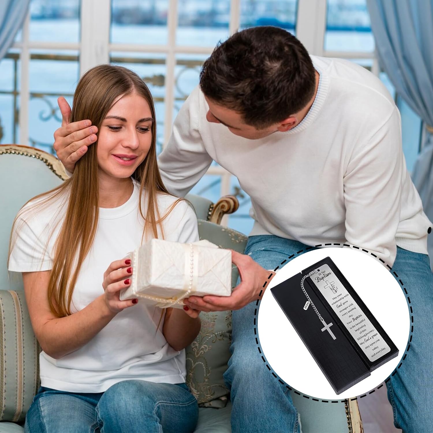 Baptism Bookmark Gifts, Christian Baptism Gifts 2026 for Girl Boys Teens Baby, Catholic Religious First Communion Confirmation Present for Godchild Women Men, Easter Basket Stuffers - Image 6