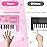 Kids Keyboard Piano, 37 Keys Keyboard Electric Digital Piano, Early Learning Educational Musical Toys Piano for Kids Toddlers Beginners with Music Stand, Microphone - Christmas Birthday Gifts, Pink