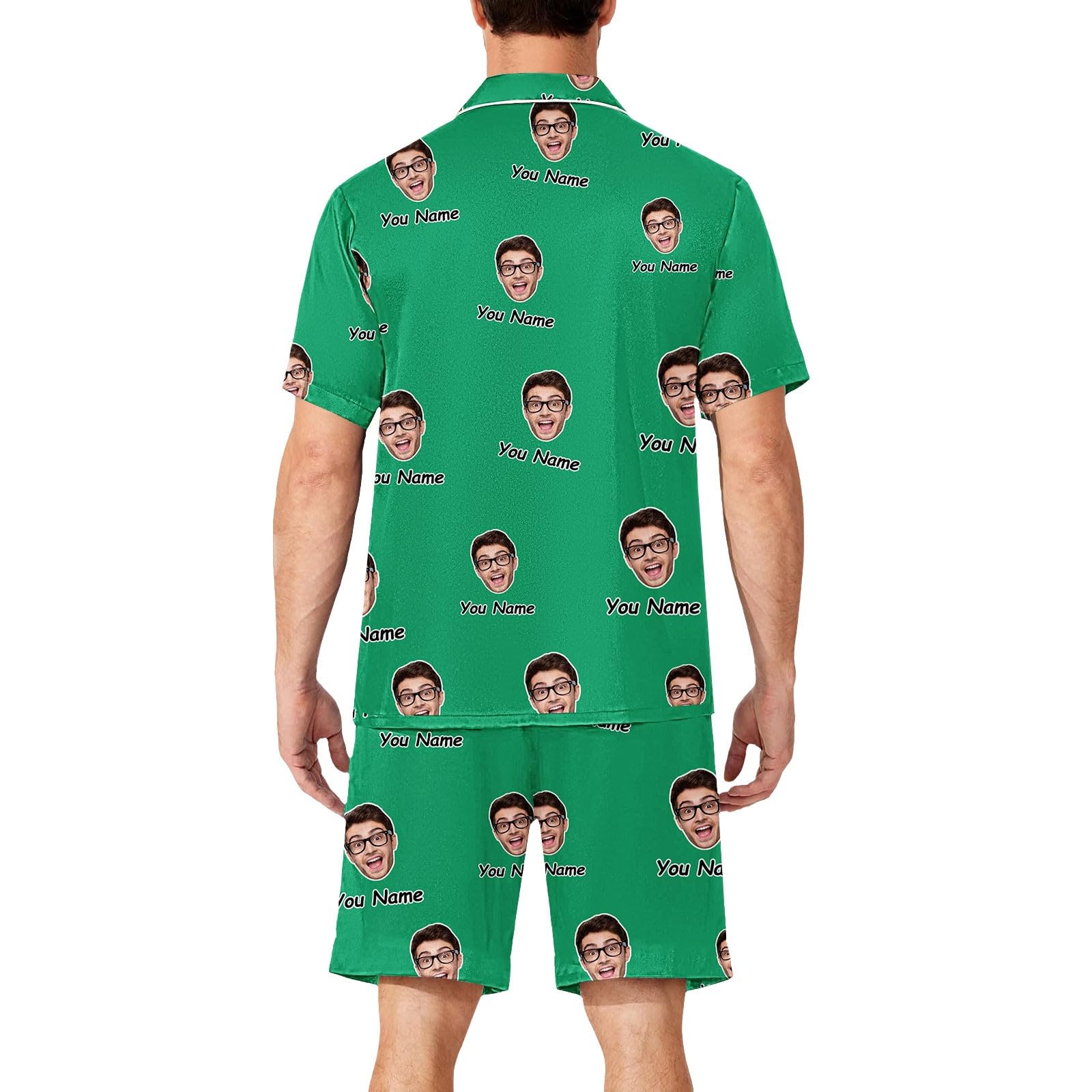 Generisch Pijama Hombre Manga Corta Pantalones Divertidos para Hombres Mujeres Parejas a juego Unisex Nombres Personalizados Loungewear Hombre