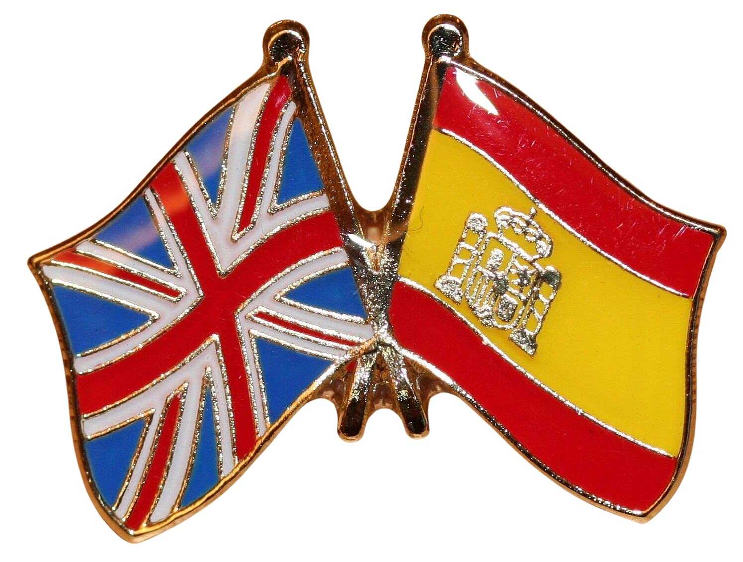 UK & Spain Friendship Flag Pin Badge