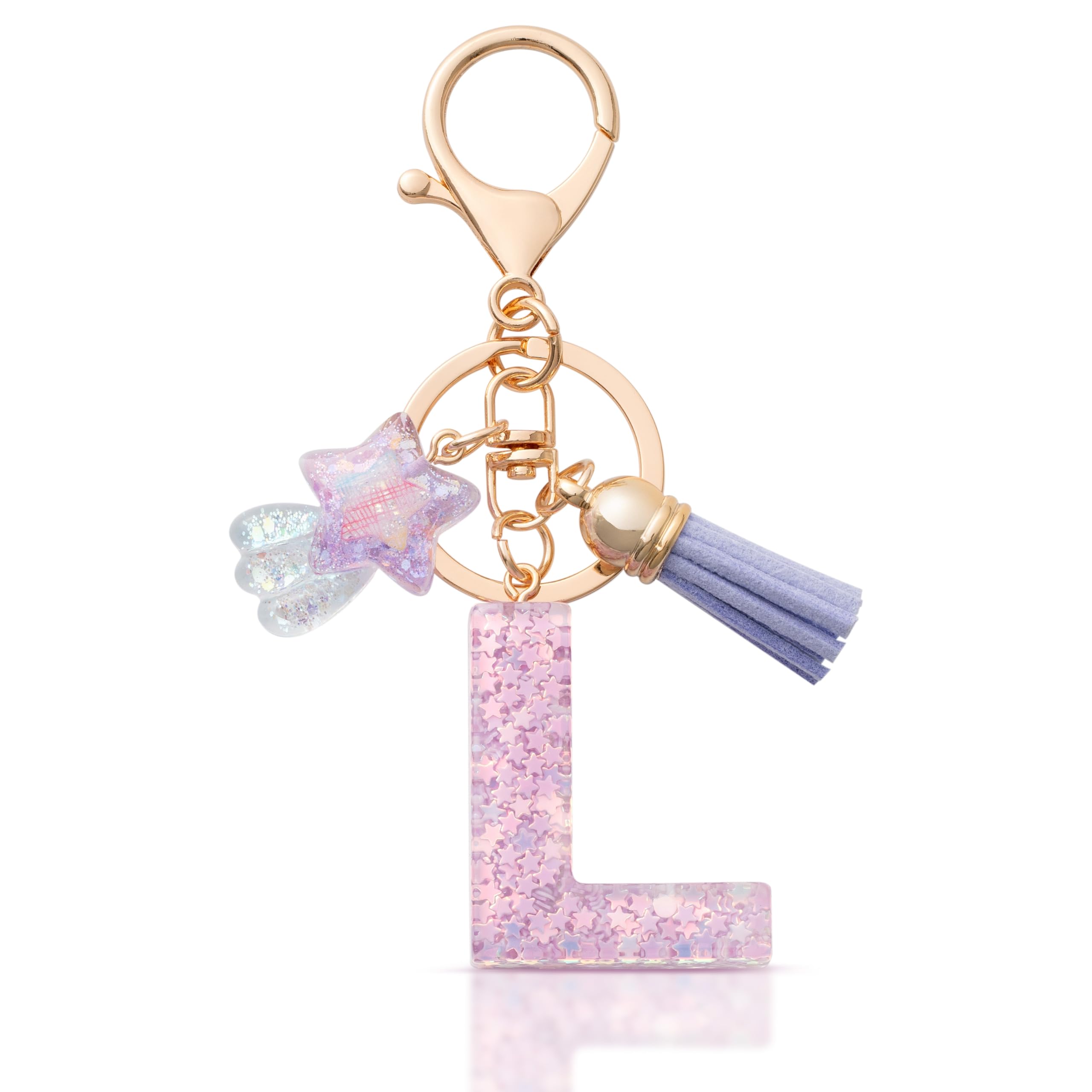 MORSUNBELA Schlüsselanhänger Buchstabe Keychain Letter Schlüsselanhänger mit Anfangsbuchstaben Geschenke für Mädchen Frauen Damen