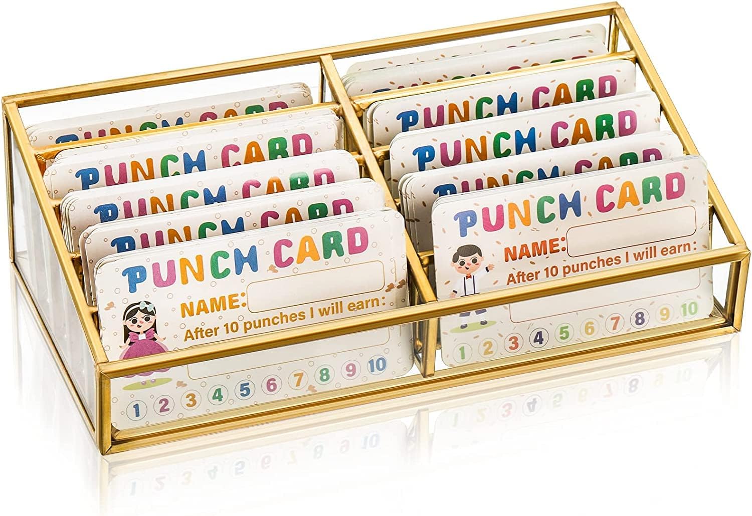 Business Card Stand Acrylic 8 Pocket Display Holder Desktop Tidy Home Office Accessories