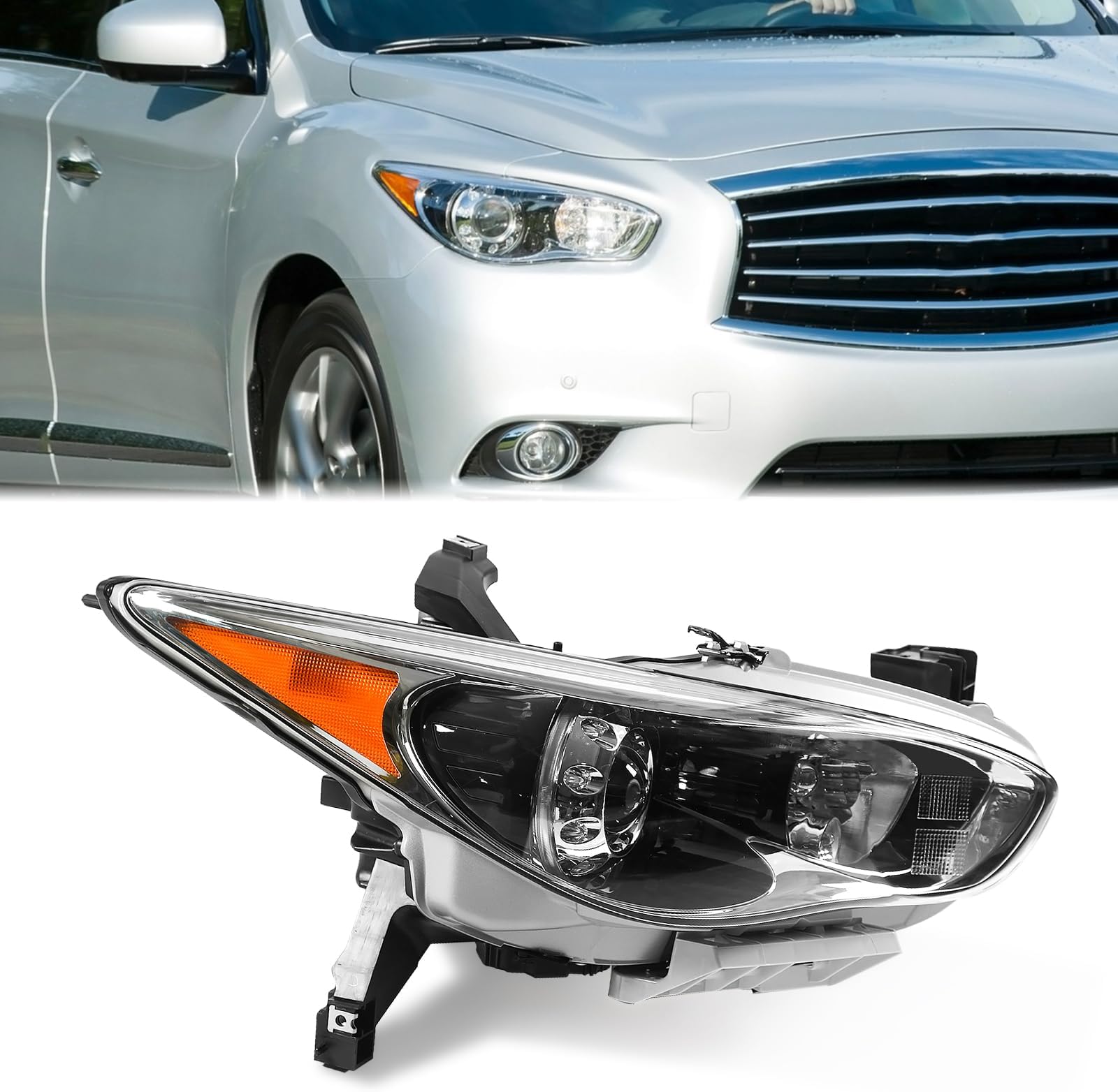 PARTREEHID/Xenon Model Headlight Compatible with Infiniti JX3 2013/QX60 2014 2015 Direct Replacement Headlamp Assembly โ(Right Passenger Side)