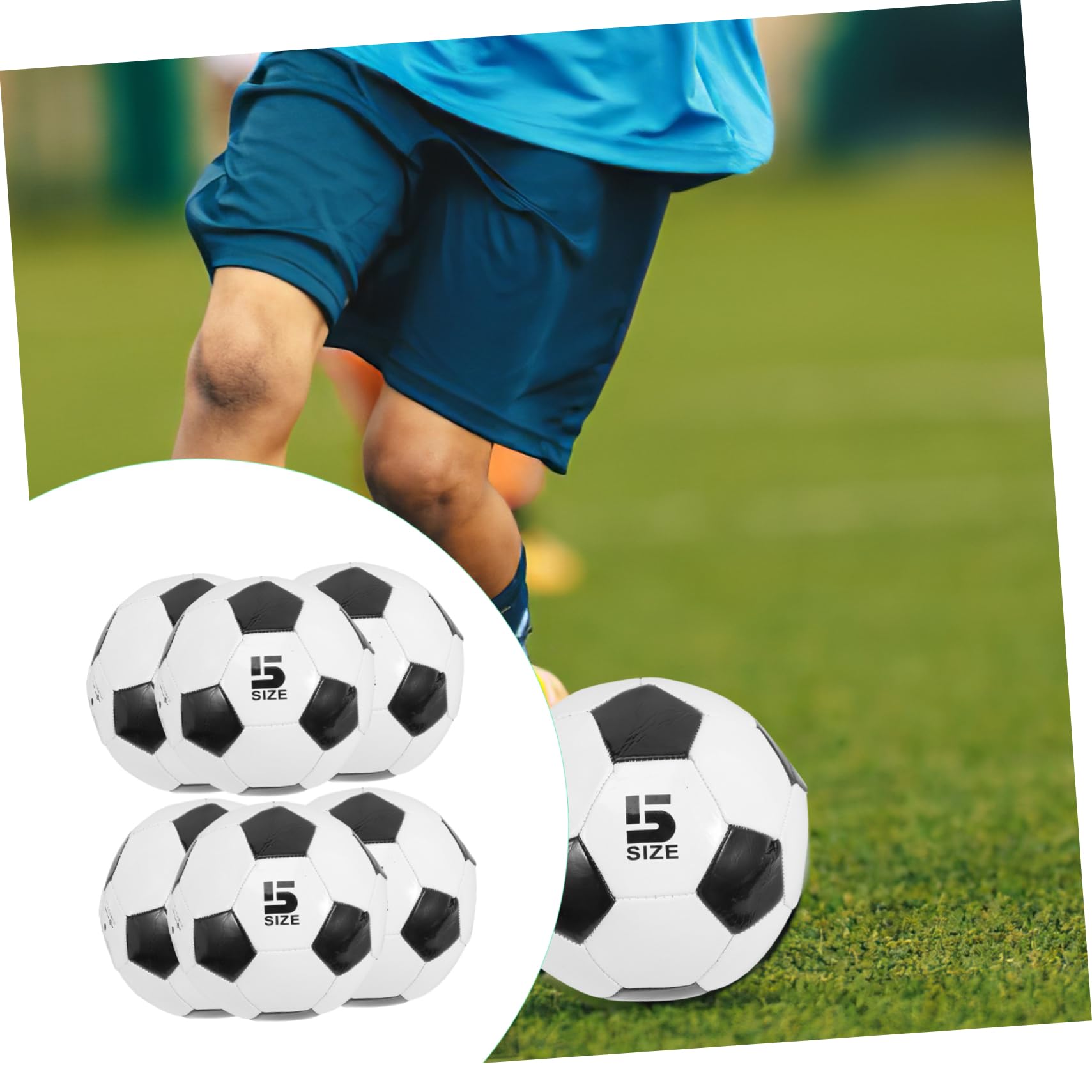 UPKOCH 6 Balones de Fútbol PVC para Niños, Resistentes y Cosidos a Mano, Ideales para Entrenamiento y Práctica al Aire Libre, Paquete de 6 Unidades